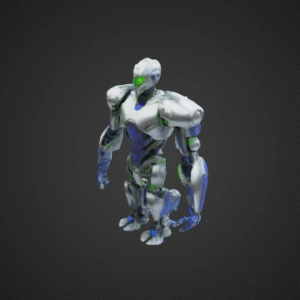 Metallic Robot Action Figure
