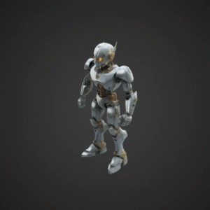 Metallic Robot Action Figure